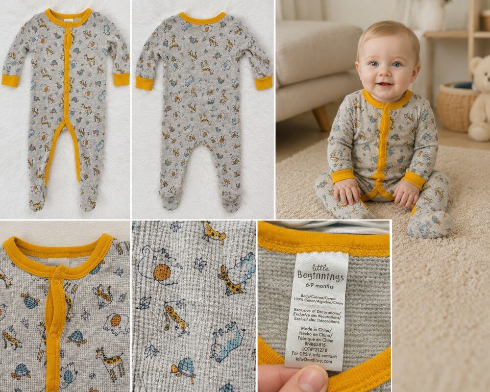 Little Beginnings Baby Footed Sleeper Pajamas